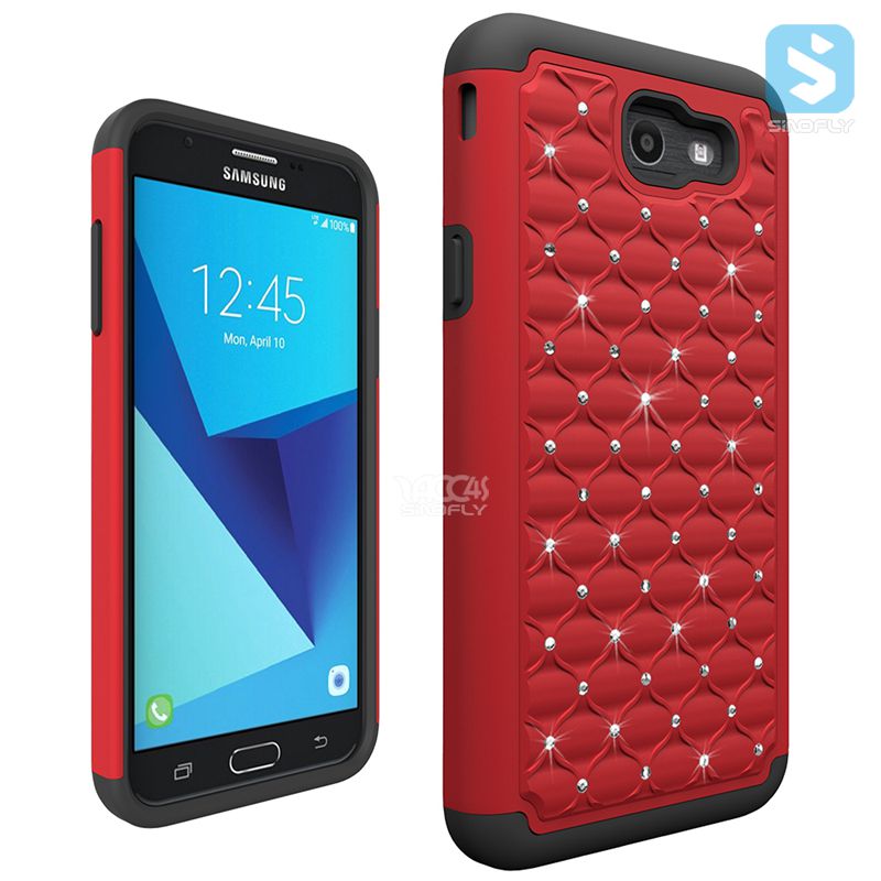 Bling Silicon TPU PC Combo Case for SAMSUNG Galaxy J7 (2017) / J7 POP